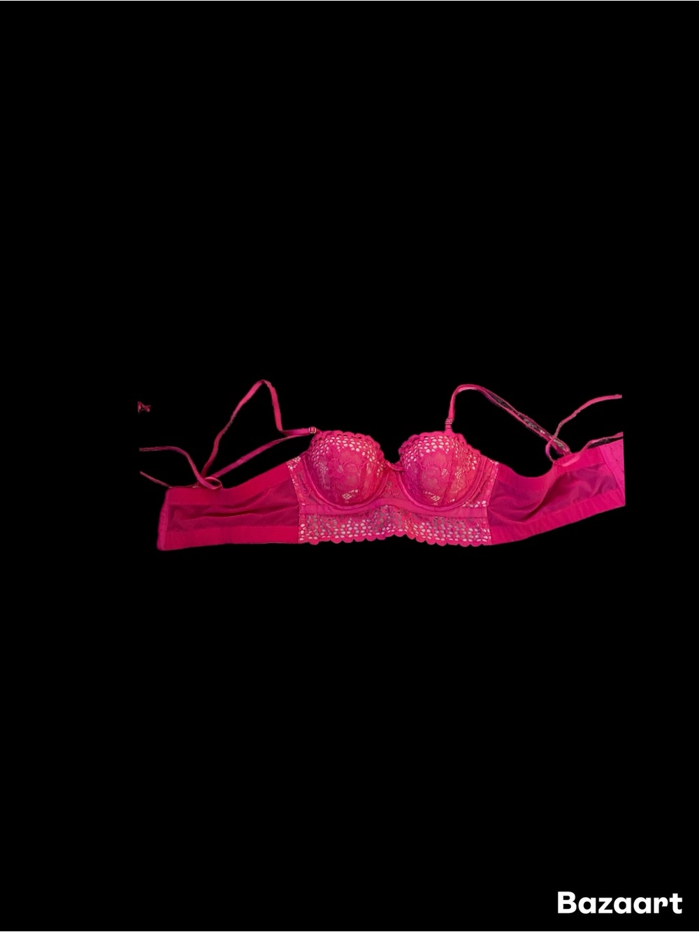 Cacique Hot Pink Lace Underwire Bra